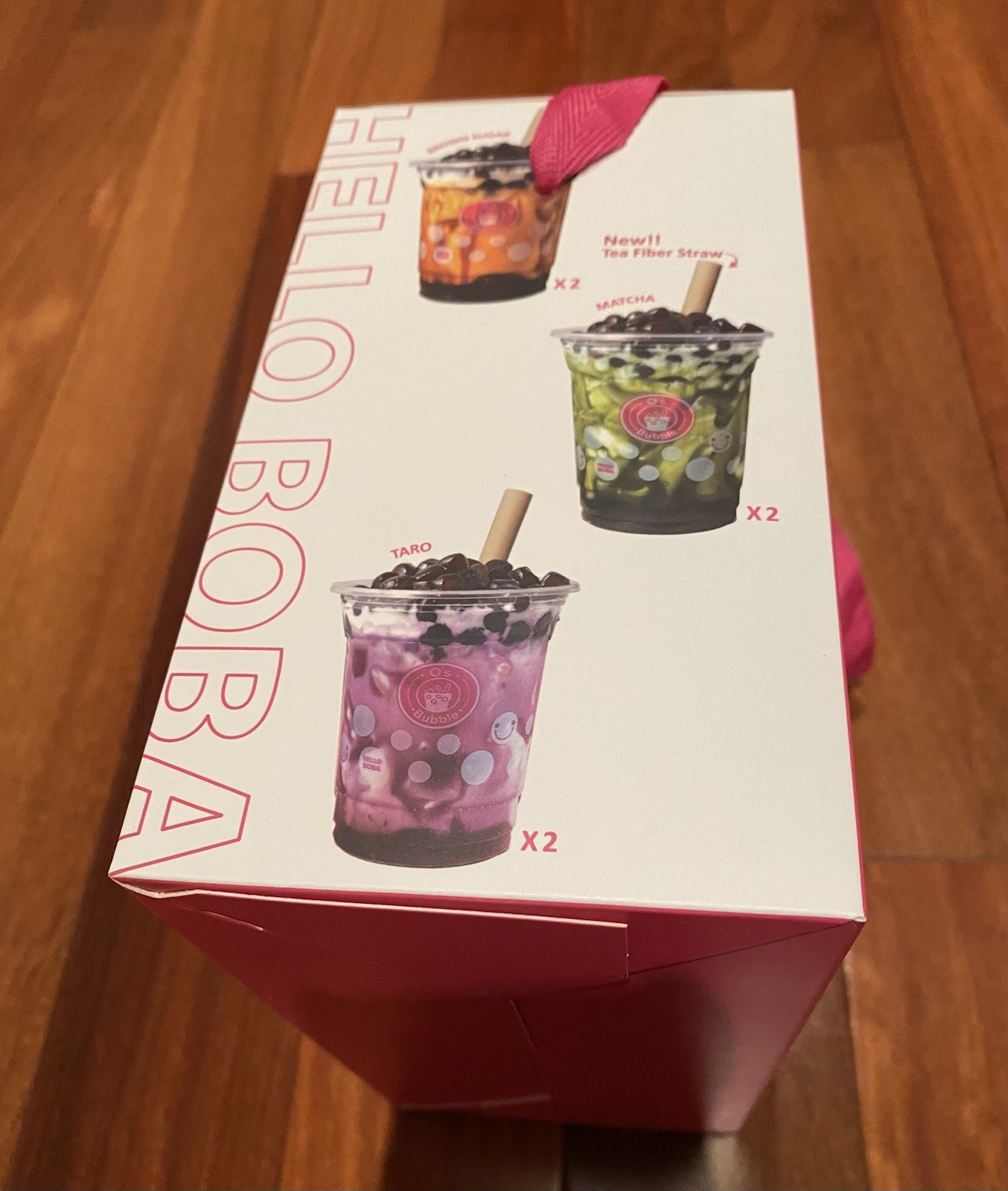 O’s Bubble Instant Marbling Boba Drinks Matcha Brown Sugar Taro 6 Cups Straws