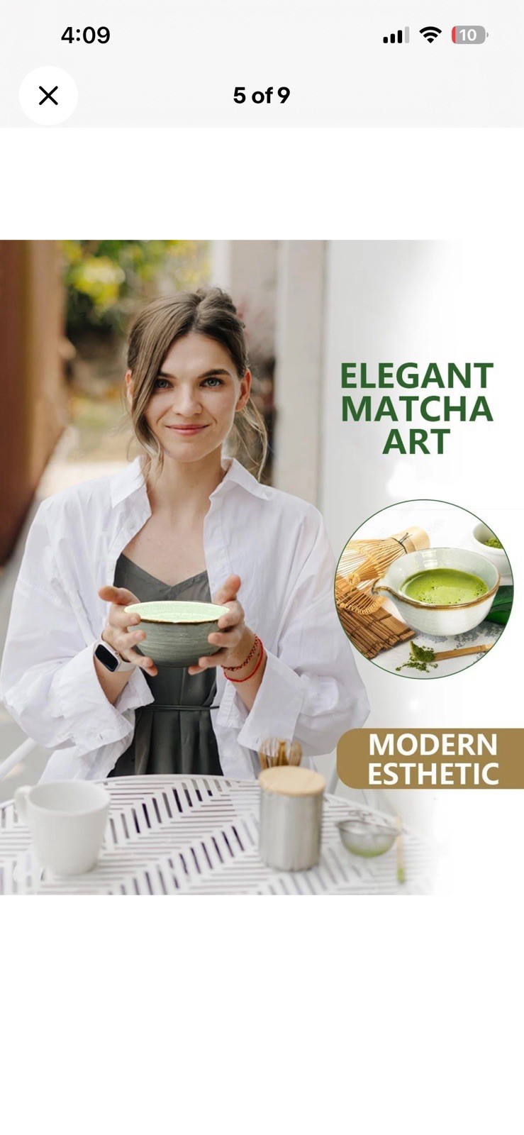 Matcha Whisk Set with Bowl, Bamboo Whisk, Scoop, Sifter, Matcha Whisk Holder