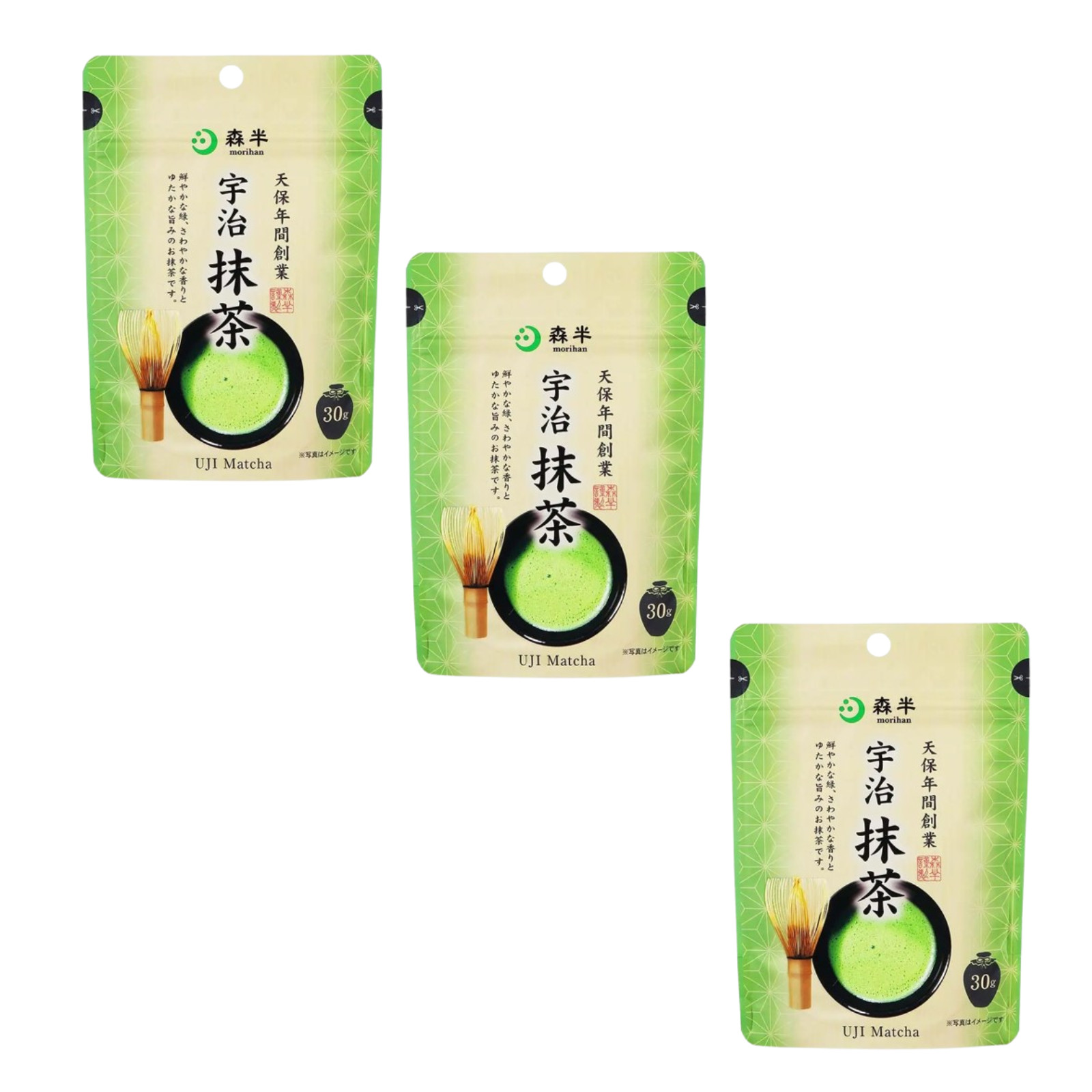 Uji green powder tea, founded in 1836 by Morihan, 30g×3