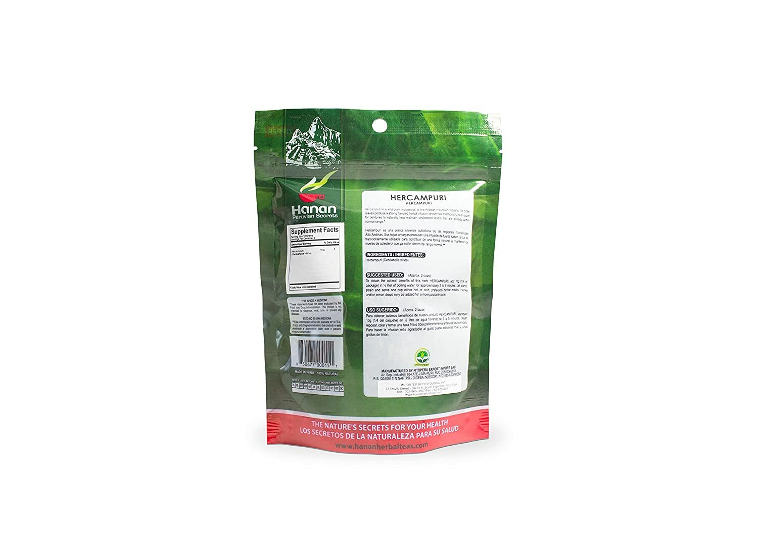 Hanan Peruvian Secrets Hercampuri| 100% Natural Gentianella Alborosea| 1.41oz /