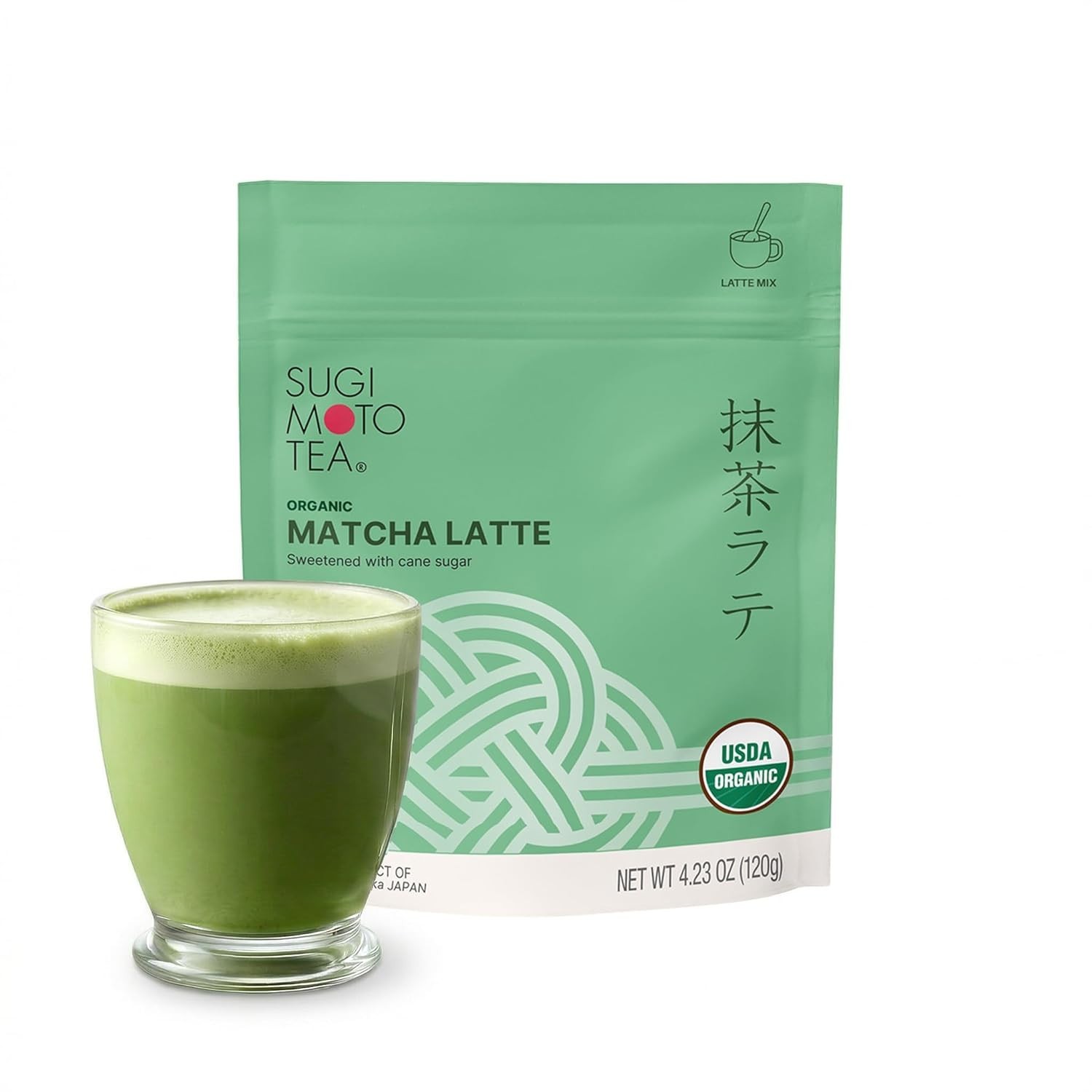 SUGIMOTO TEA Japanese Organic Matcha Latte Blend Mix 4.23 oz (120 g)