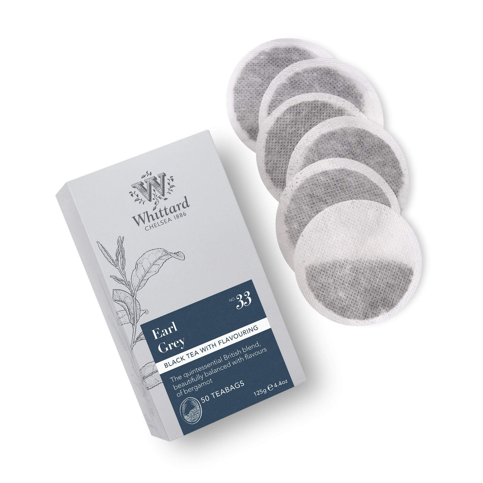 Earl Grey Black Tea with Bergamot Flavor 50 Count Pack of Tea Bags