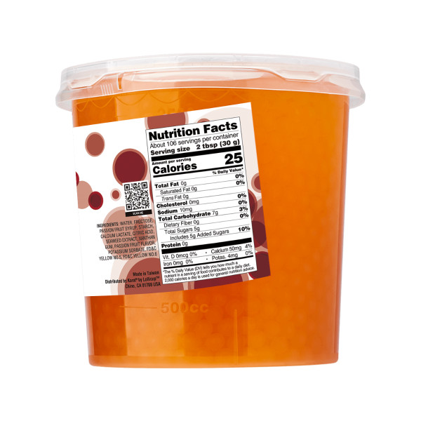 Tea Zone Passion Fruit Popping Pearls (7 lbs), B2055