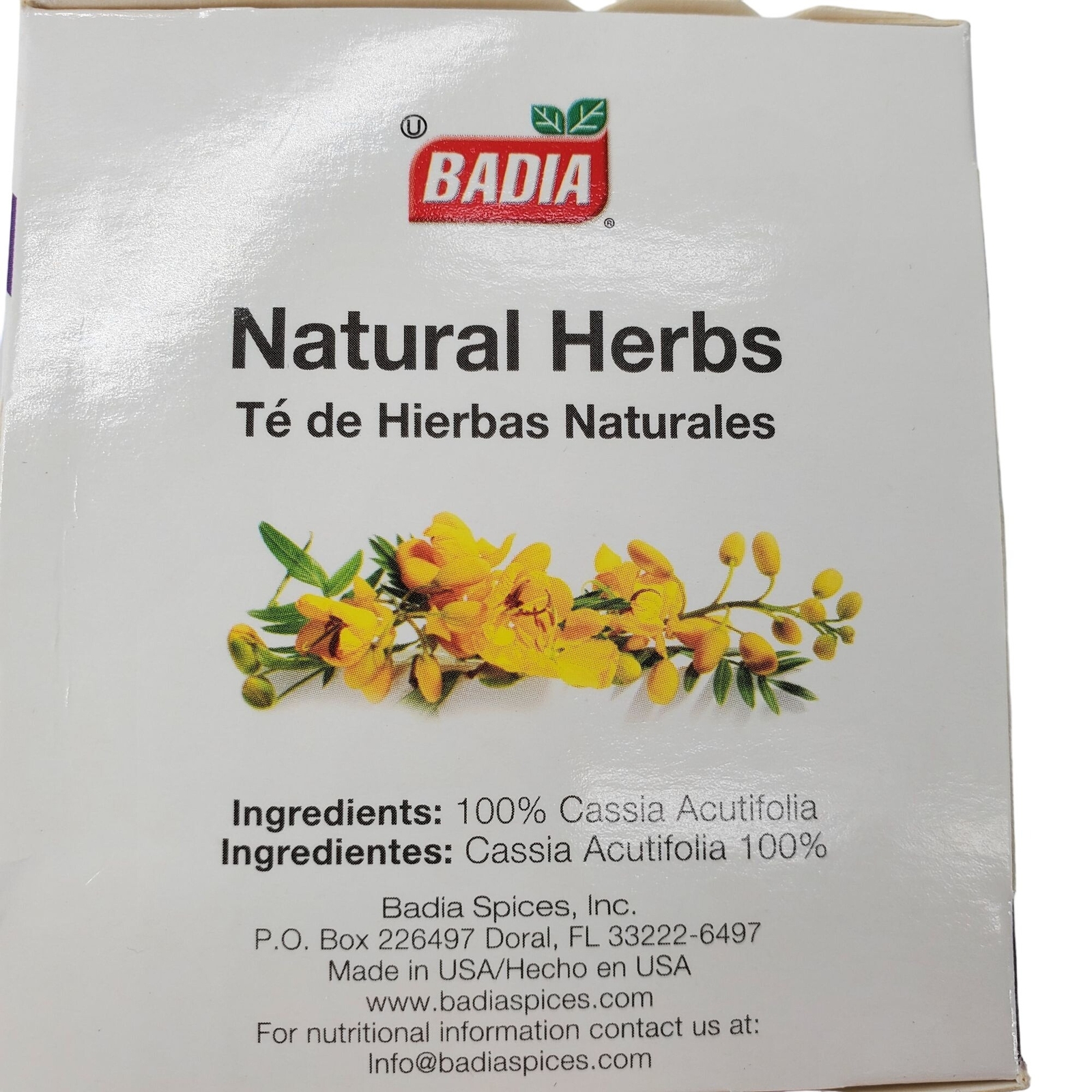 Badia Natural Herbs Natural Slimming Tea Caffeine-Free Bag – Box of 10 Tea Bags