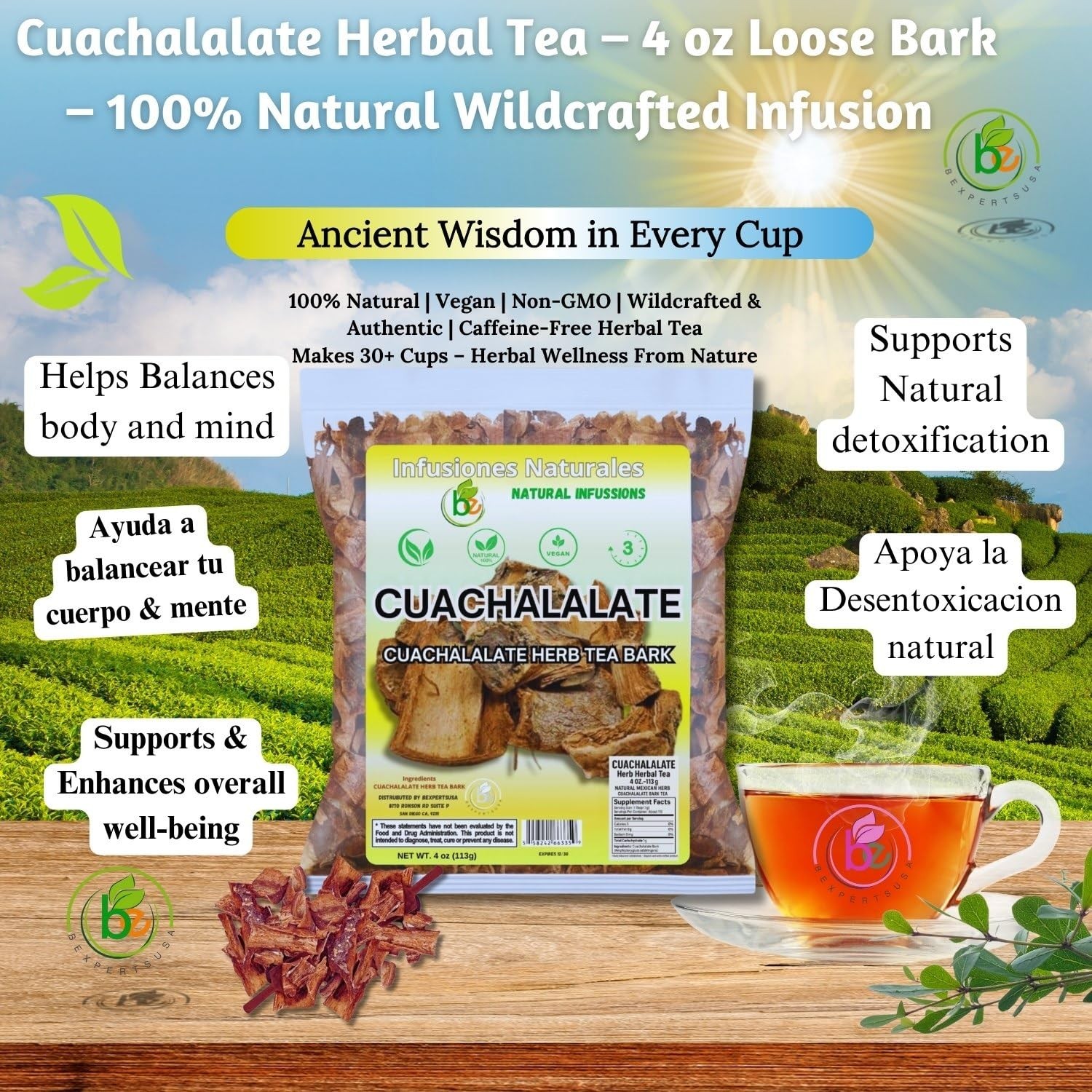 Cuachalalate Tea 4 oz-113g. Mexican Cuachalala, Wildcrafted (Juliana Adstring