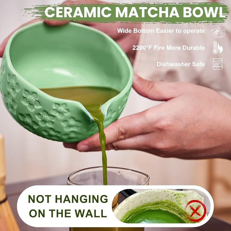 Cherry Blossom Matcha Set Bamboo Whisk Bowl Sifter Gift Authentic Tea Experience