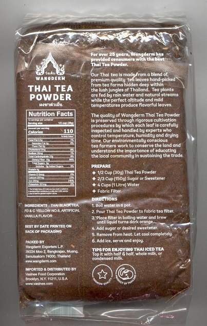 Wangderm Thai Tea Powder-13 oz. Delicious!! Super Fresh-Over 1000 Sold!!