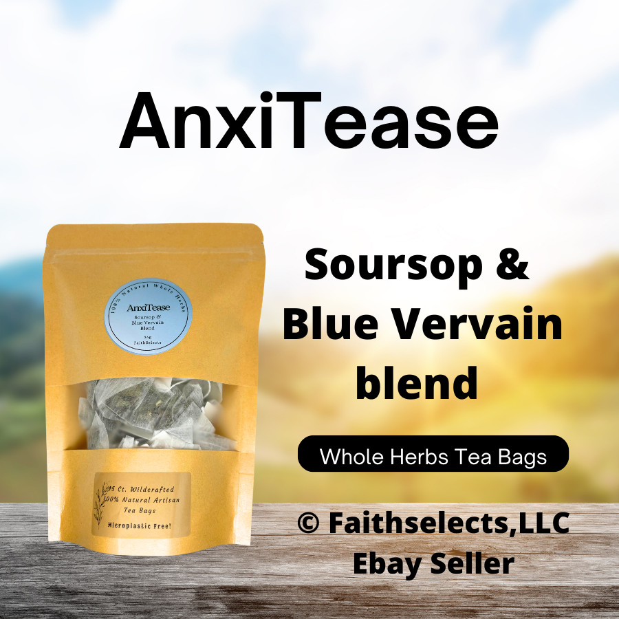 Anxiety Relief ,Stress, Tension & Mood Support, AnxiTease Soursop & Blue Vervain