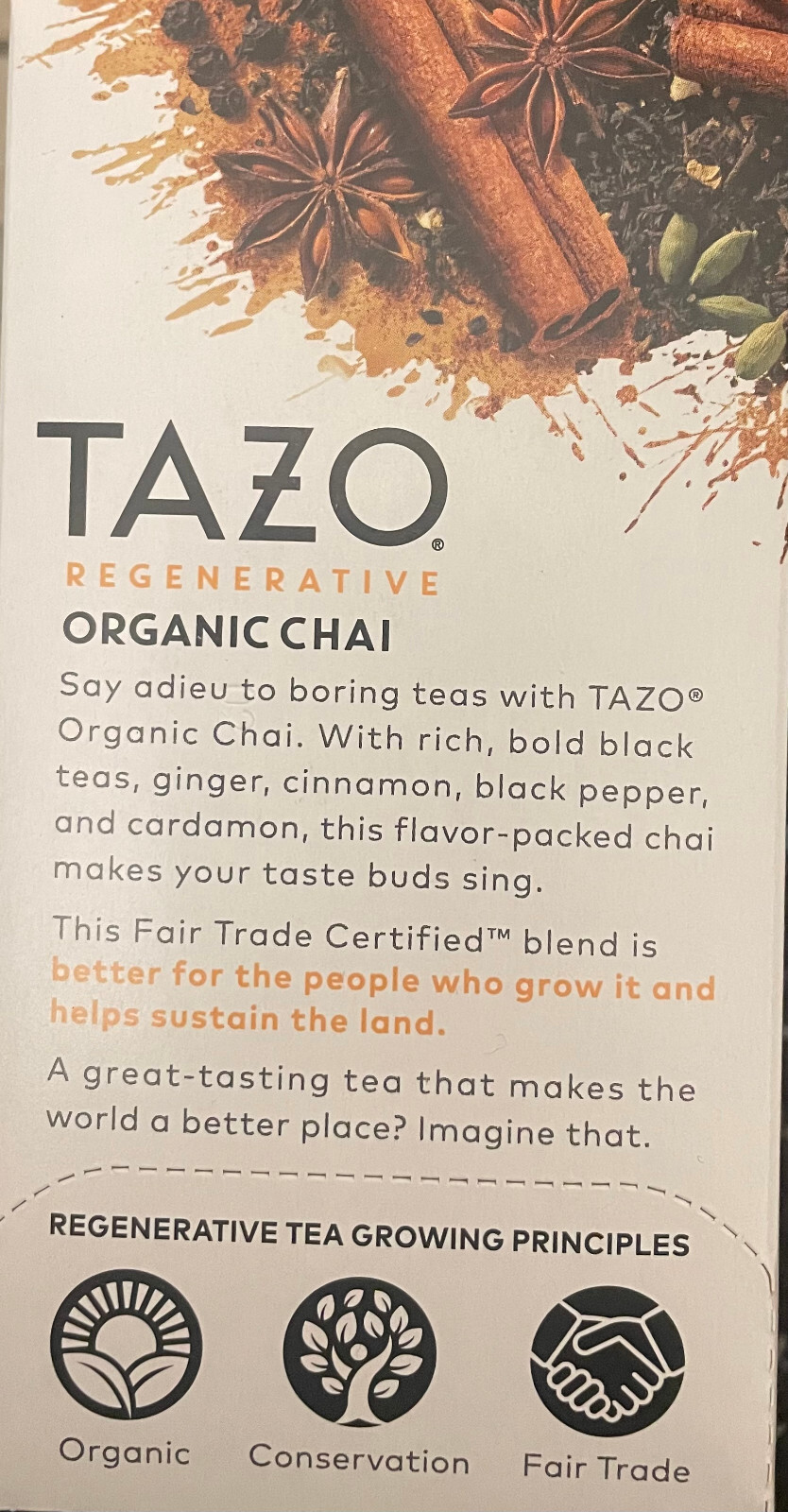 Regenerative, Organic Chai, Black Tea, 16 Tea Bags, 1.5 oz (43 g)