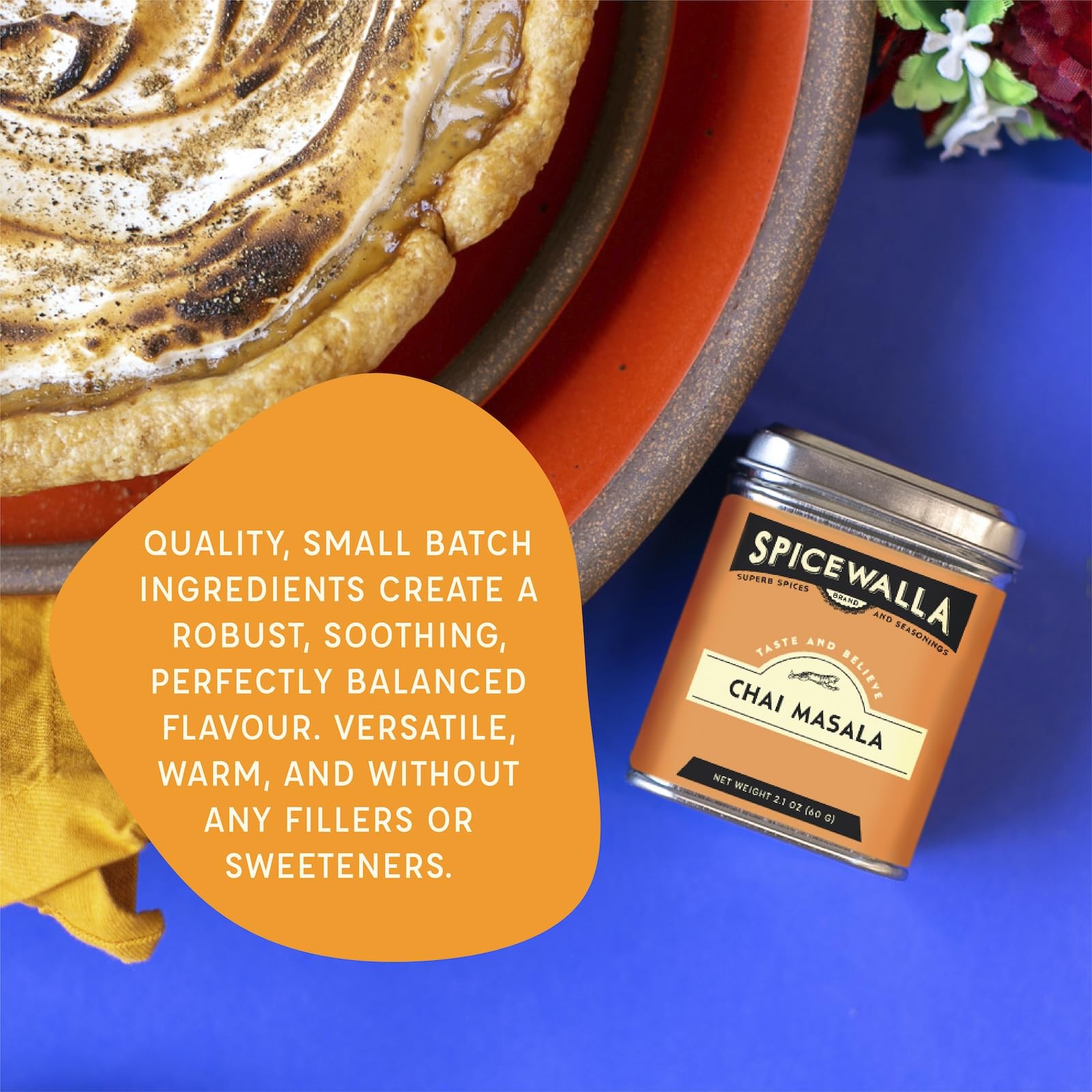 Chai Masala Spice Mix 2.1oz Unsweetened Powder Ginger Cardamom Cinnamon Tea