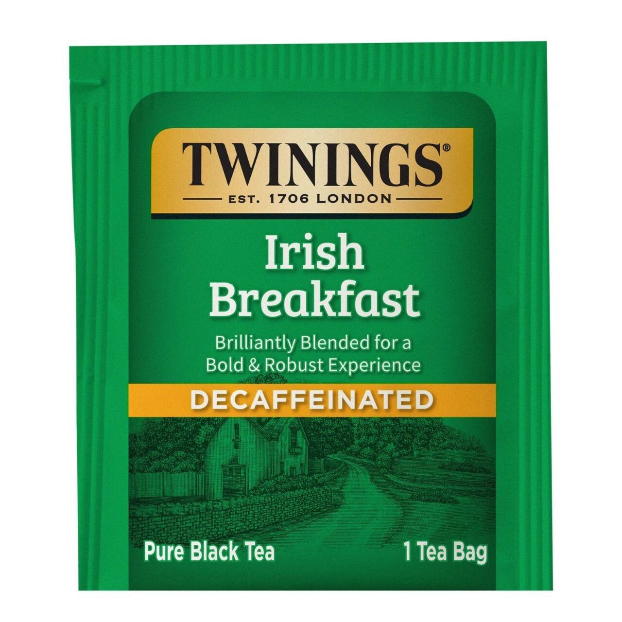 Twinings Decaffeinated Irish Breakfast Black Tea – 20 tea bags (Pack of 4)