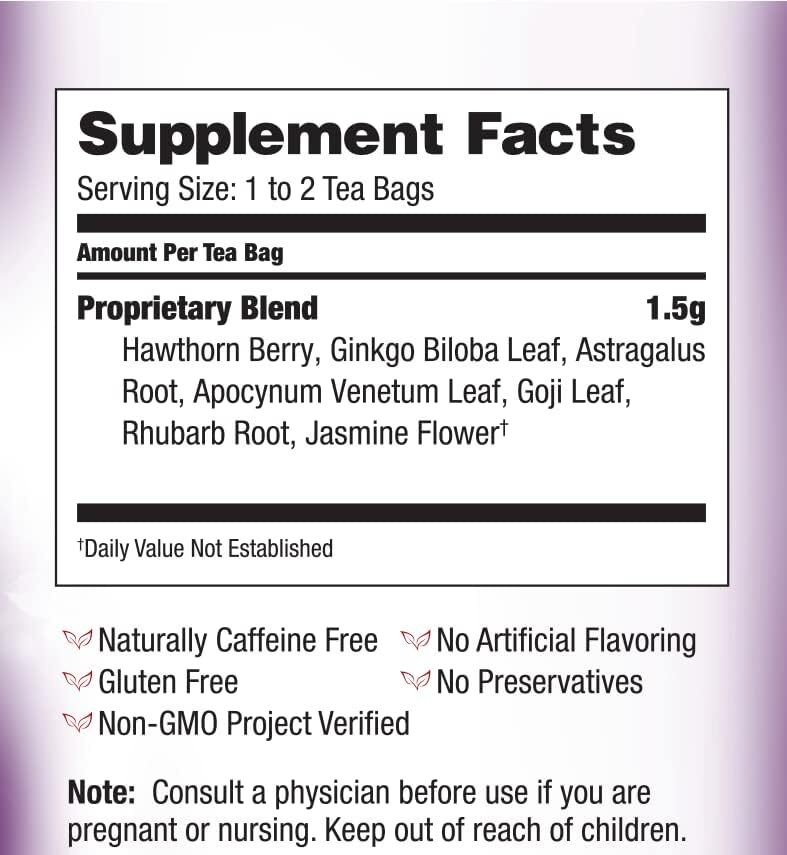 Bravo Tea Cholesterol Health Herbal Tea Caffeine Free 20 Tea Bags