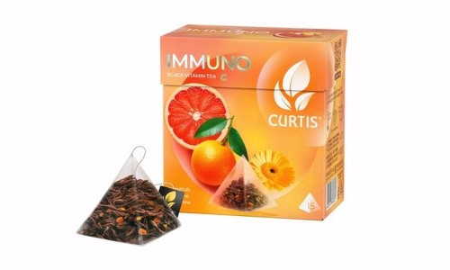 Curtis Black Tea IMMUNO with GRAPEFRUIT 15 Tea Bags Made in Russia
