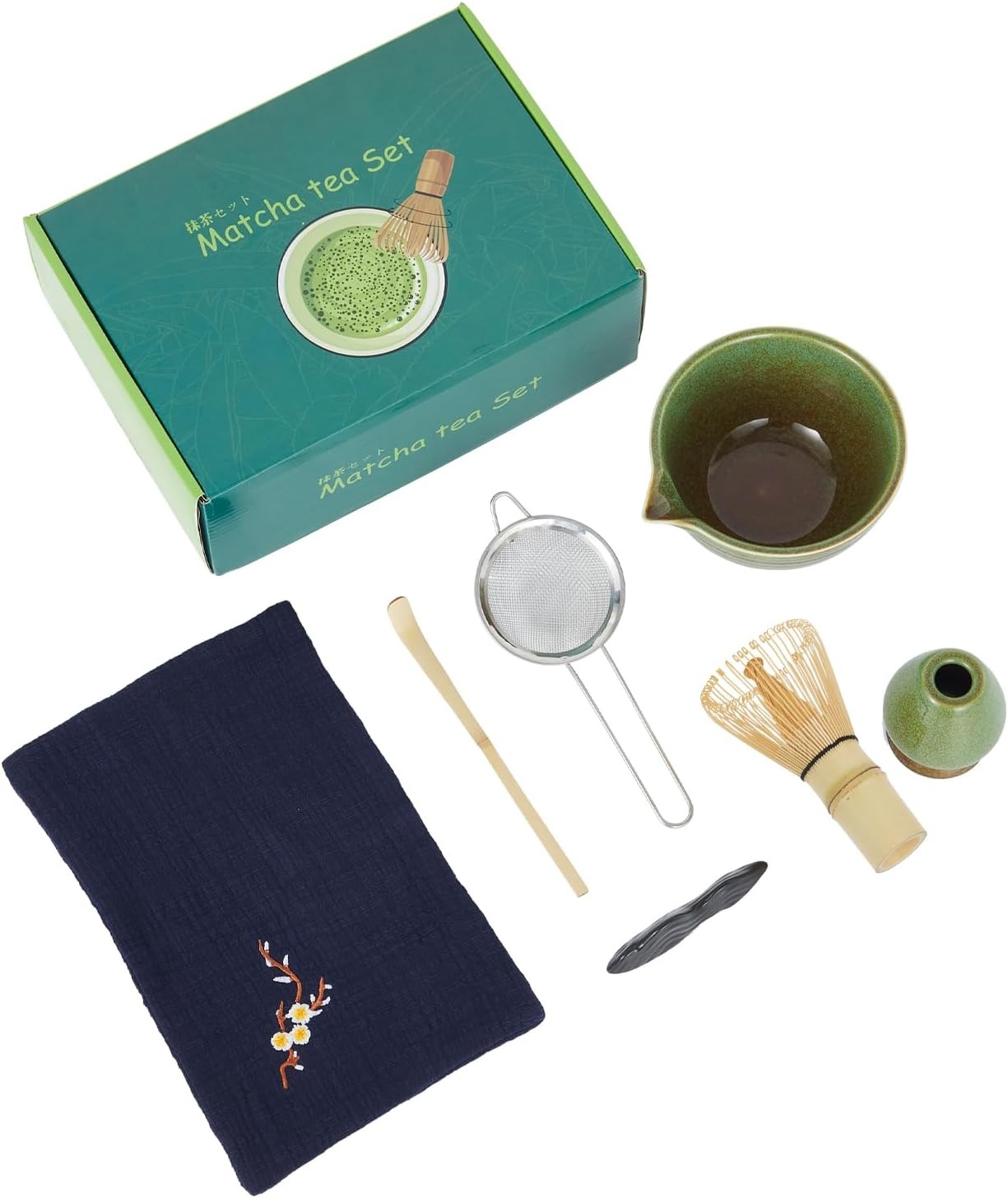 7 Pcs Matcha Whisk Set Bamboo Whisk Holder Bamboo Scoop Scoop Rest for Tea Lover