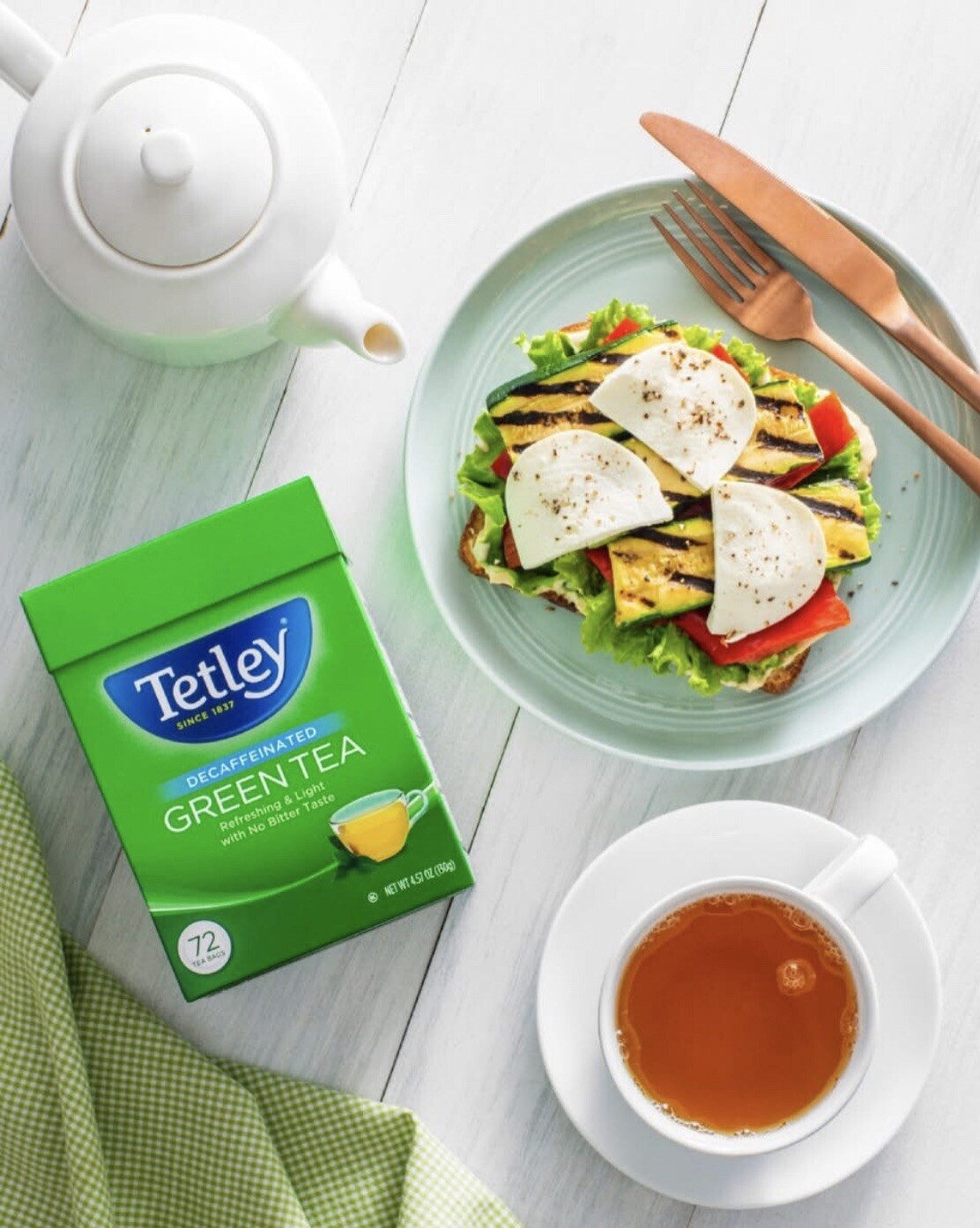 2 Box Tetley Green Tea Decaffeinated 144 Tea Bags NTW 130g EA NO Bitter Taste