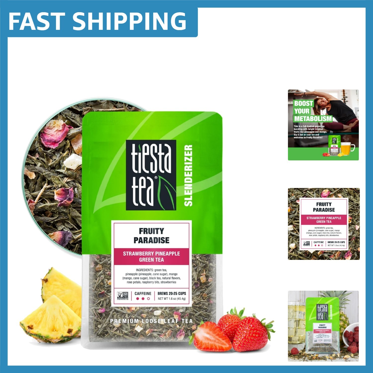 Exotic Fruity Paradise Green Tea – Loose Leaf Blend for Relaxation & Immunity