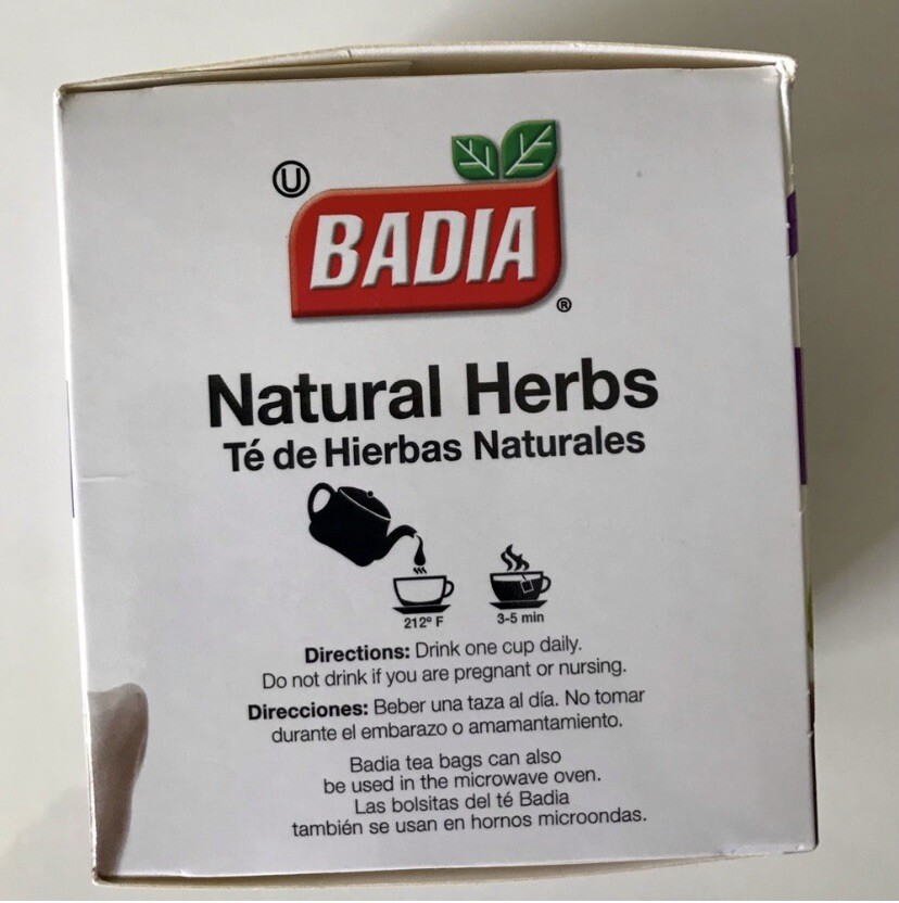Badia Natural Herbs Natural Slimming Tea Caffeine-Free  – 1 Pack of 10 Tea Bags
