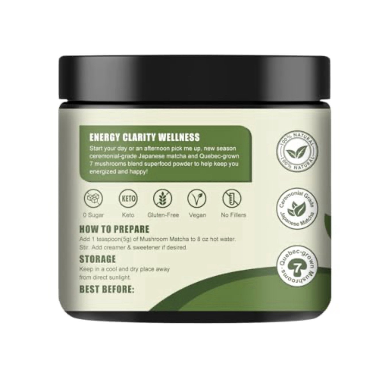 Mushroom Matcha, Japanese Ceremonial Matcha Infused with 7 Superfood Mushrooms