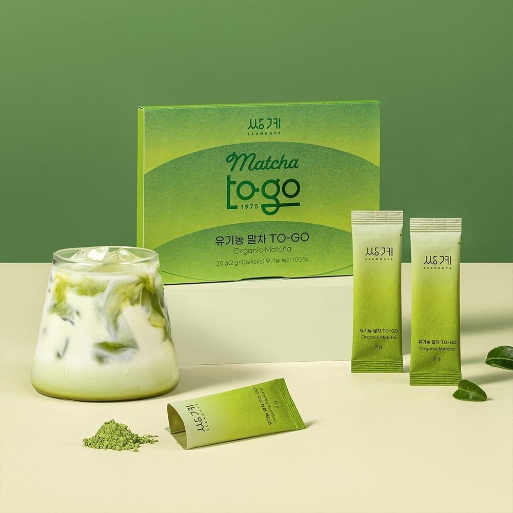 Ssanggye Organic Matcha Powder Sticks 100% Jeju Korea Green Tea 10 Packs 20g