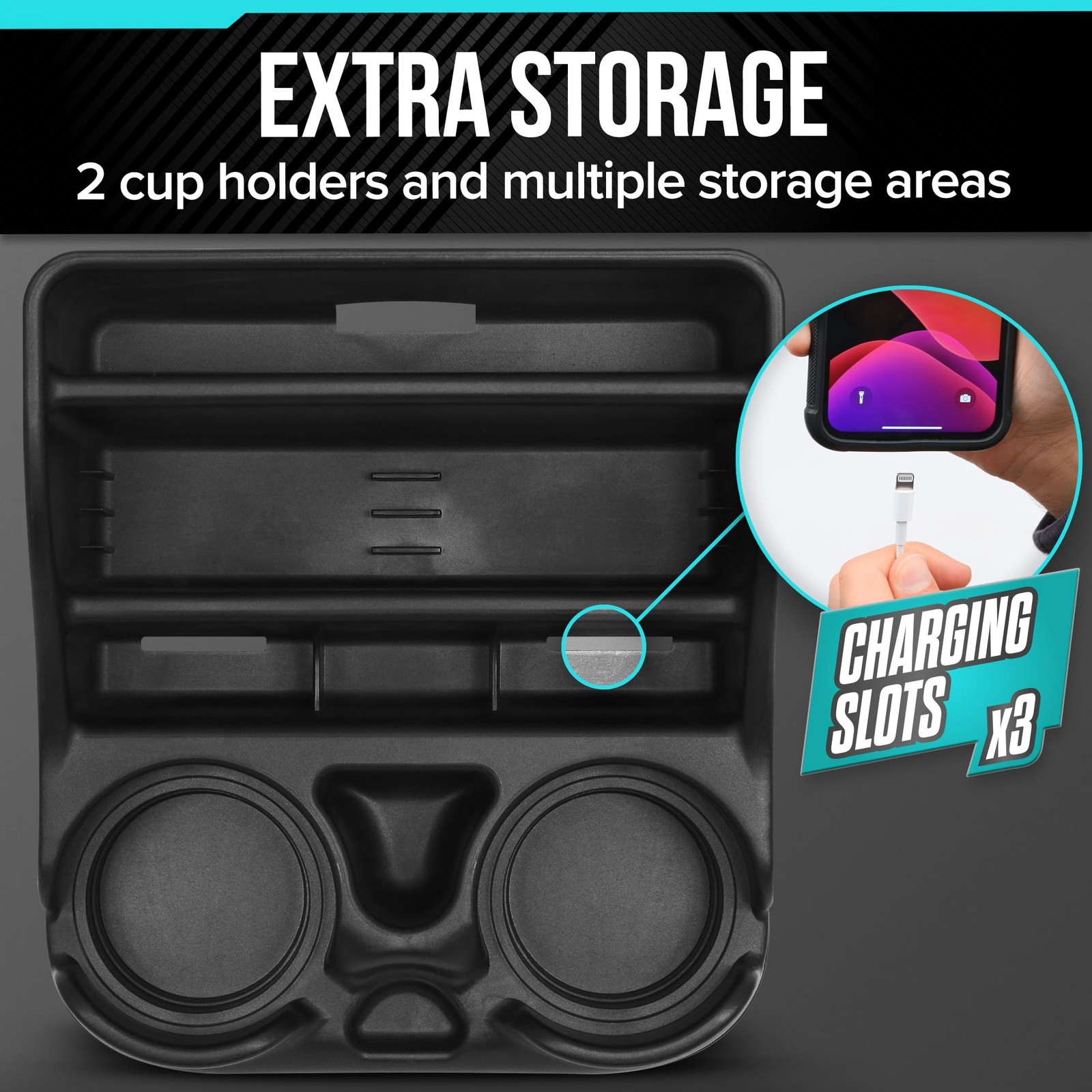 Small Center Console for Cars, Trucks, Minivans, SUVs, Vehicle Organizer, Cup…