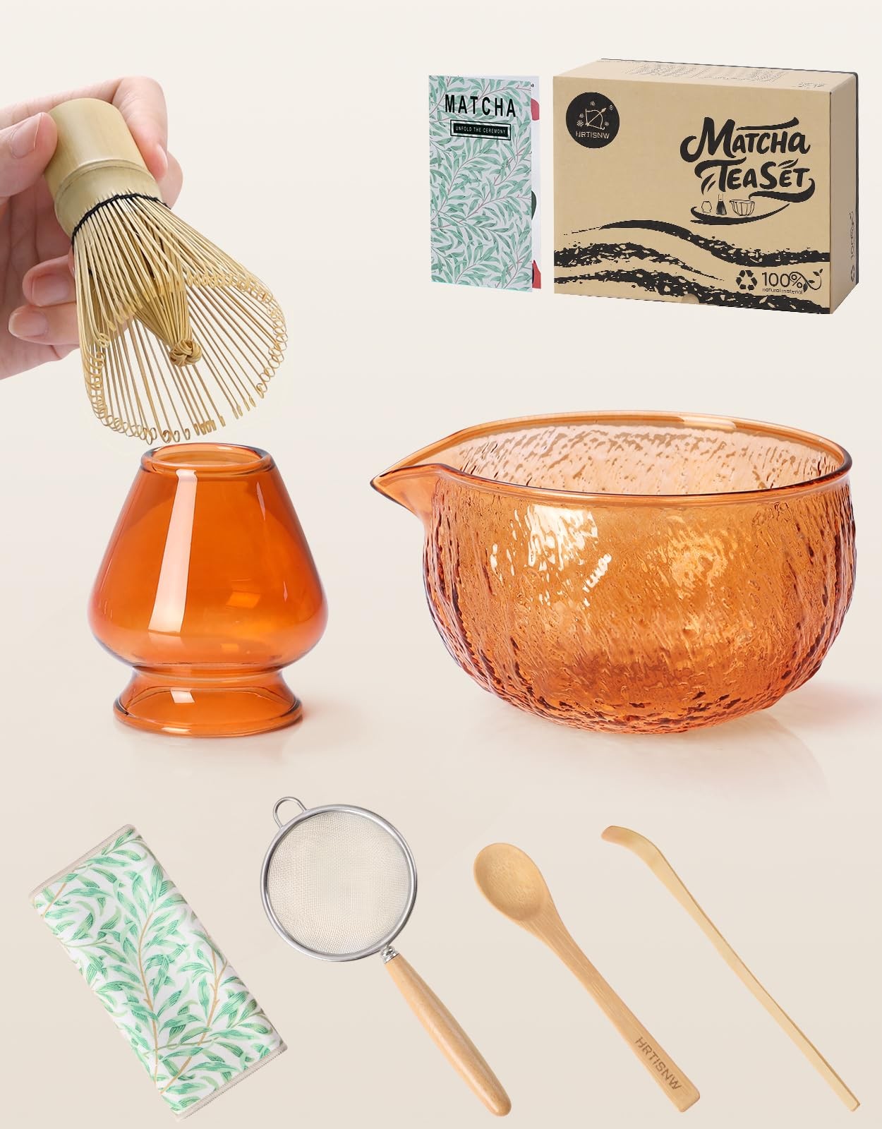 Matcha Whisk Set, 7 Pcs, Matcha Kit Includes Matcha Bowl, Matcha Whisk and Ho…