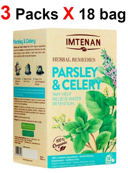 3 Box Imtenan Organic Parsley and celery herbal Tea 3 Box X 18 bag