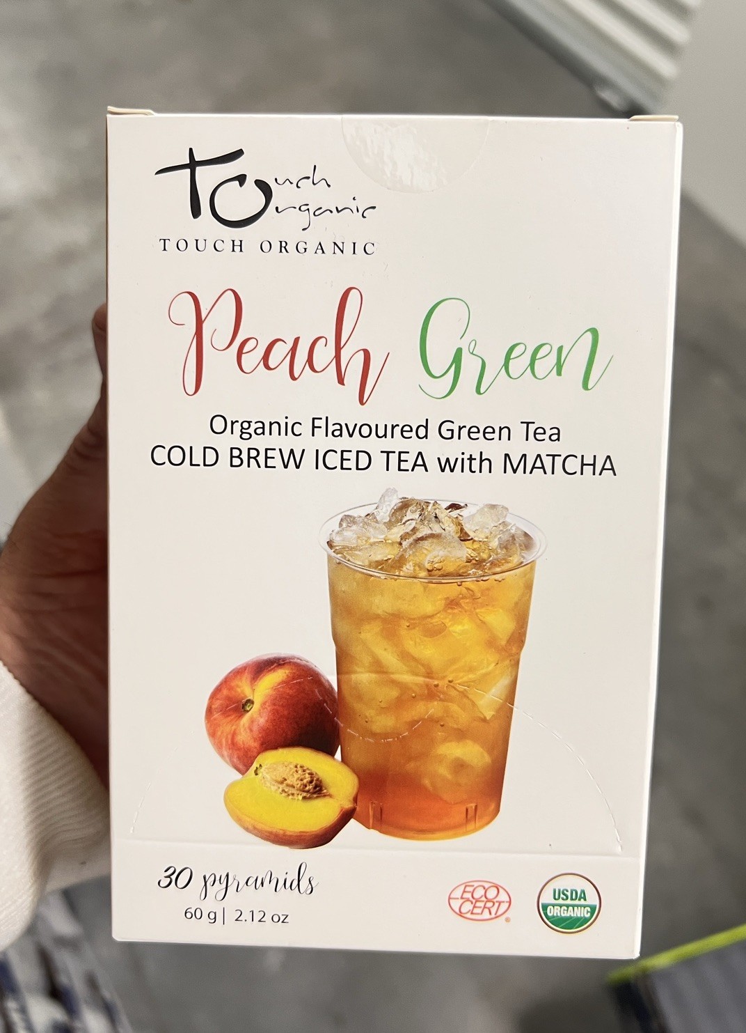 Touch Organic 🍑 Peach Green Cold Brew Tea w/ Matcha 30 Bags