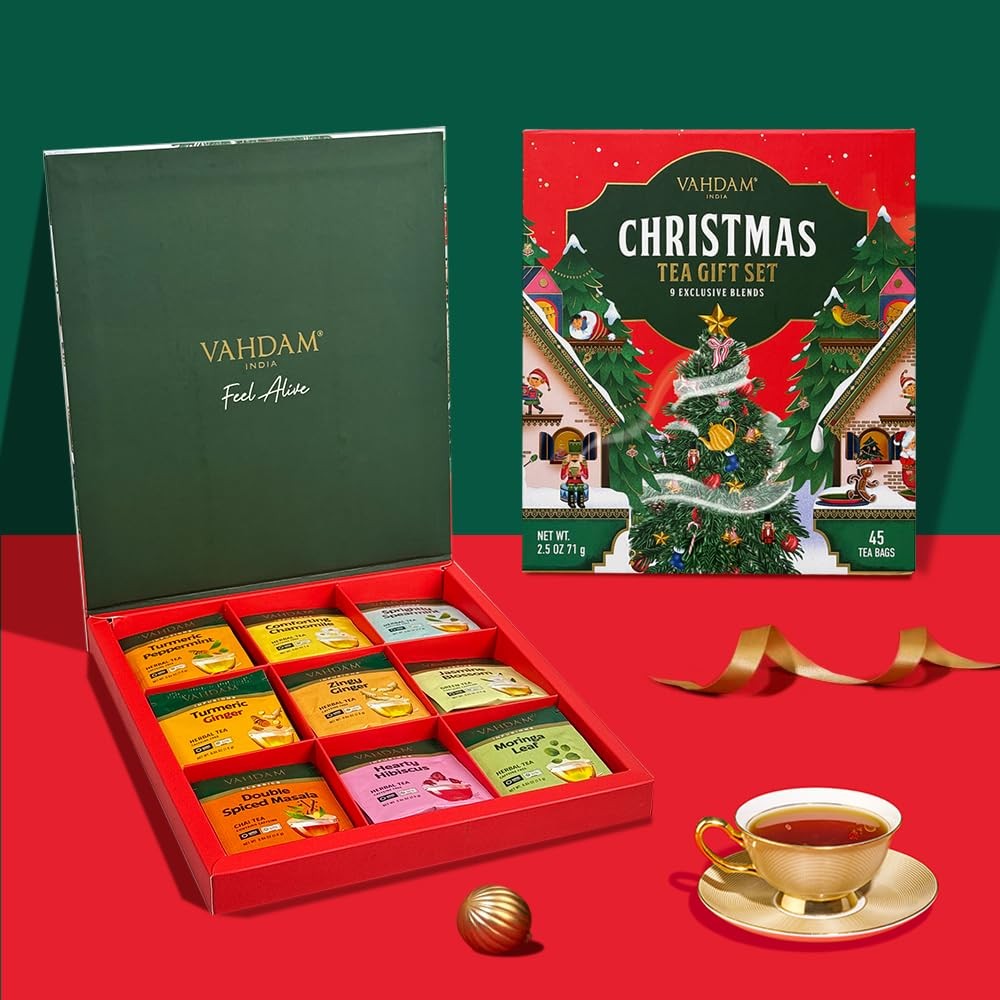 , Limited Edition Christmas Tea Gift Set | 45 Tea Bags, 9 Flavors – Holiday G…