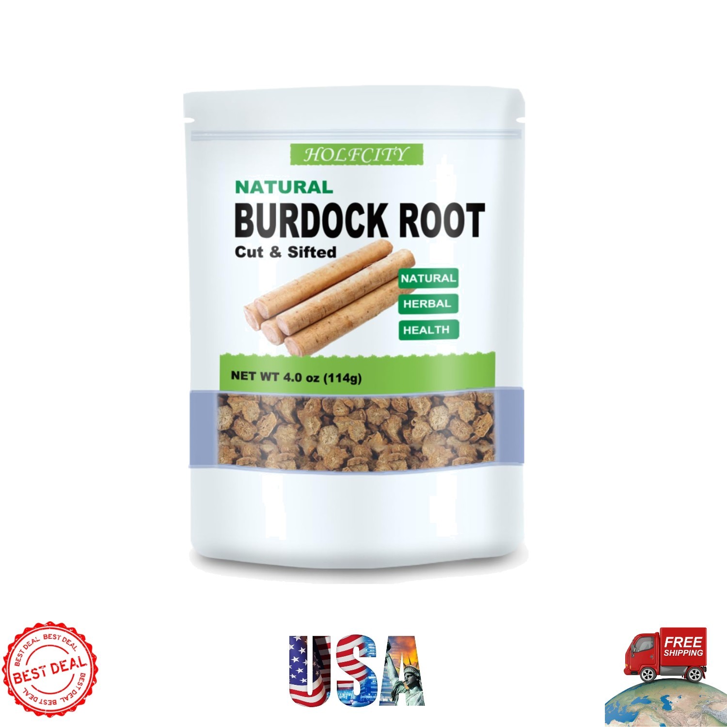 Cut & Sifted Burdock Root Tea, 4oz Herbal Granules – Quality & Freshness