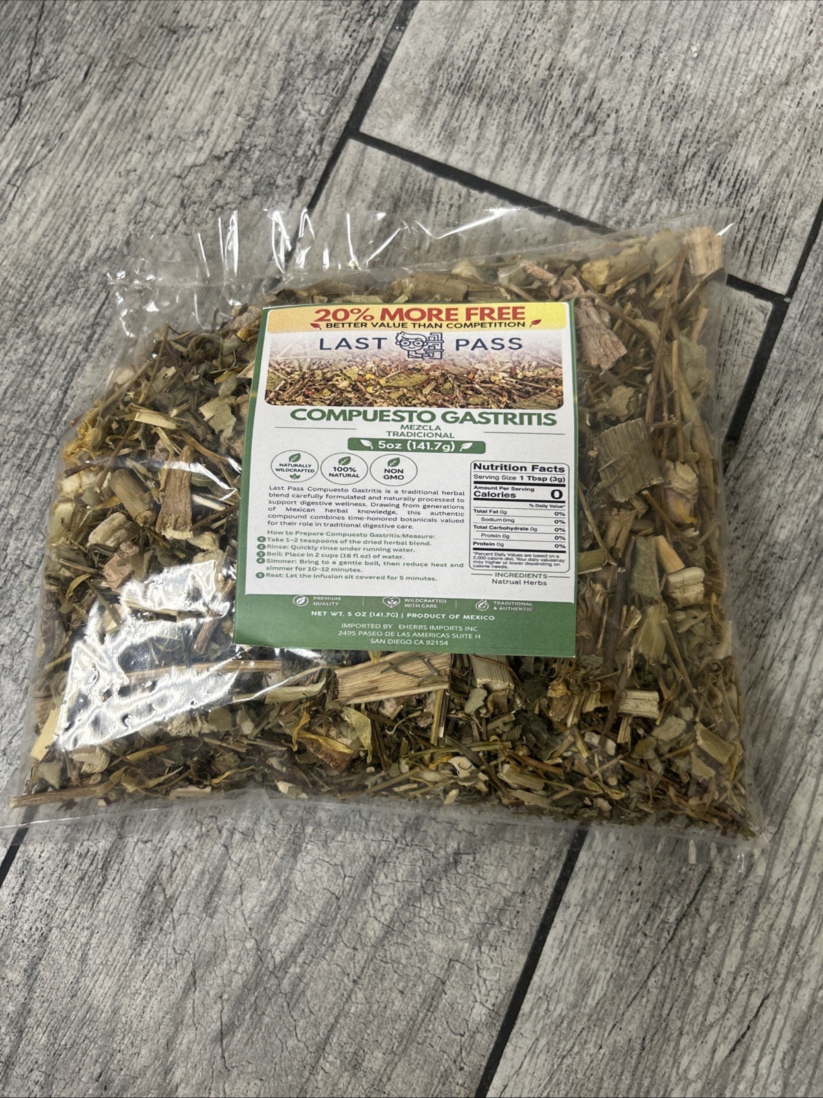 Compuesto Gastritis Herbal Tea Blend 5oz (141.7g) Natural Traditional Herbal