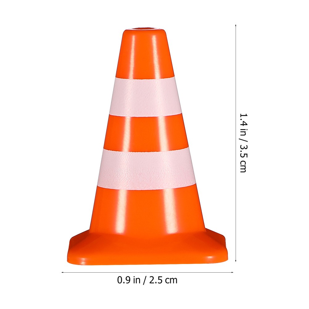 7 Pcs Orange Cones Party Decorations Road Work Signs Toy Mini Traffic Caution