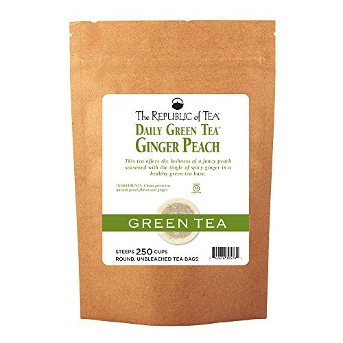 The Republic of Tea – Ginger Peach Green Tea, 50 Tea Bags, Tin Assorted Sizes