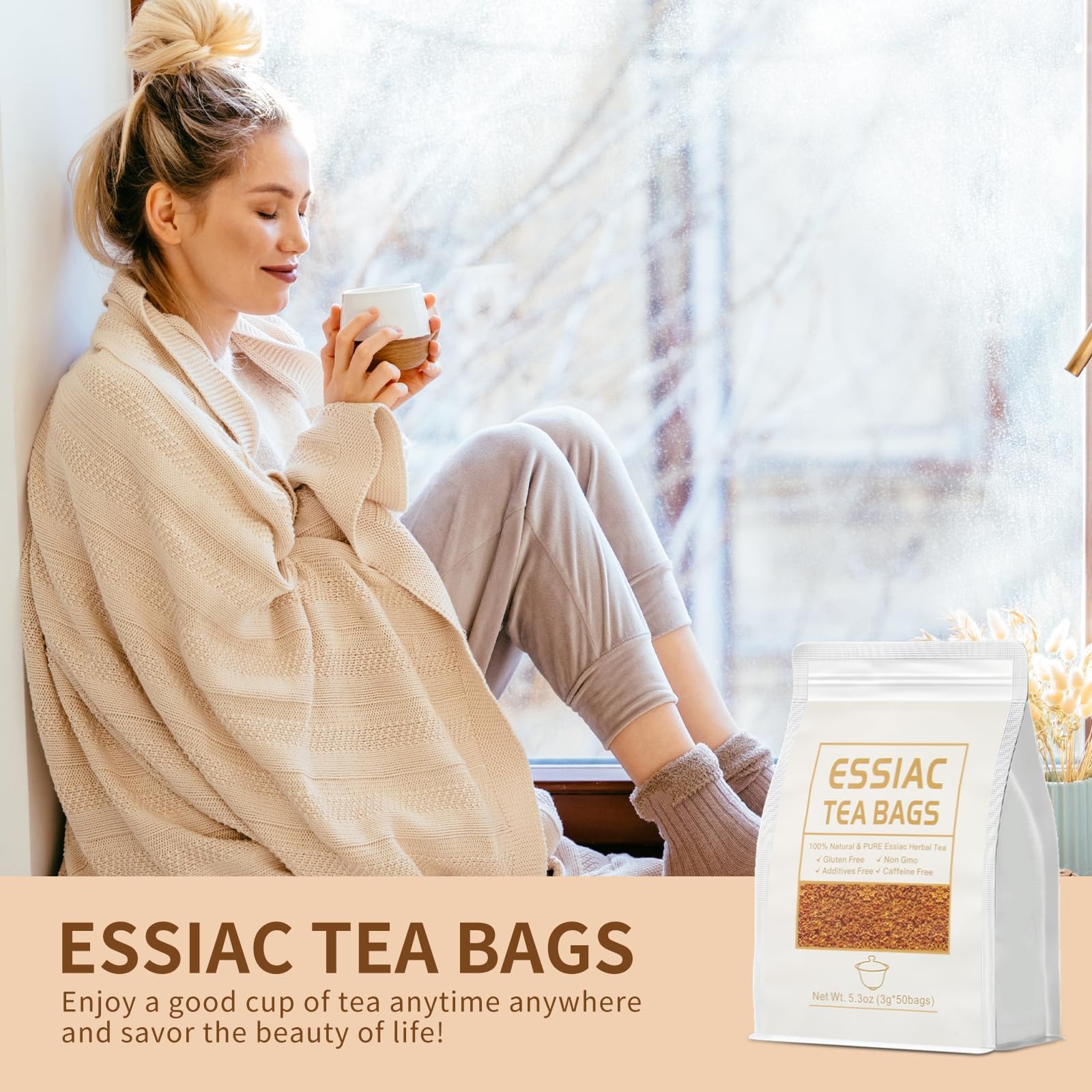 Essiac Tea Bags 5.3 Oz 3g X 50 Bags Herbal Tea Blend 50 Count Tea Bags Caffeinef