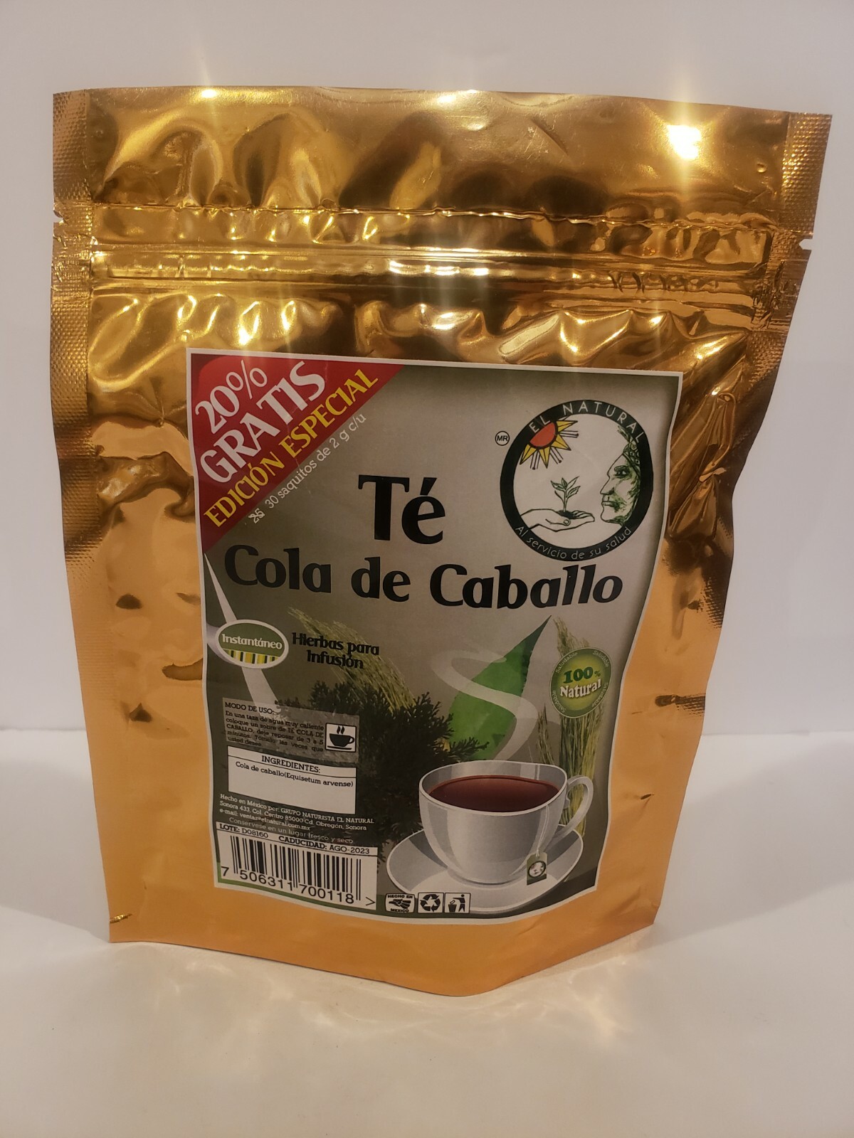 HORSE’S TAIL HERB TEA/SHAVE GRASS -TE DE COLA DE CABALLO 30 Bags “Riñones”