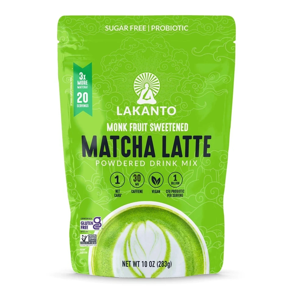 Sugar Free Matcha Latte – Green Tea Powder with Shelf Stable Probiotics and F…