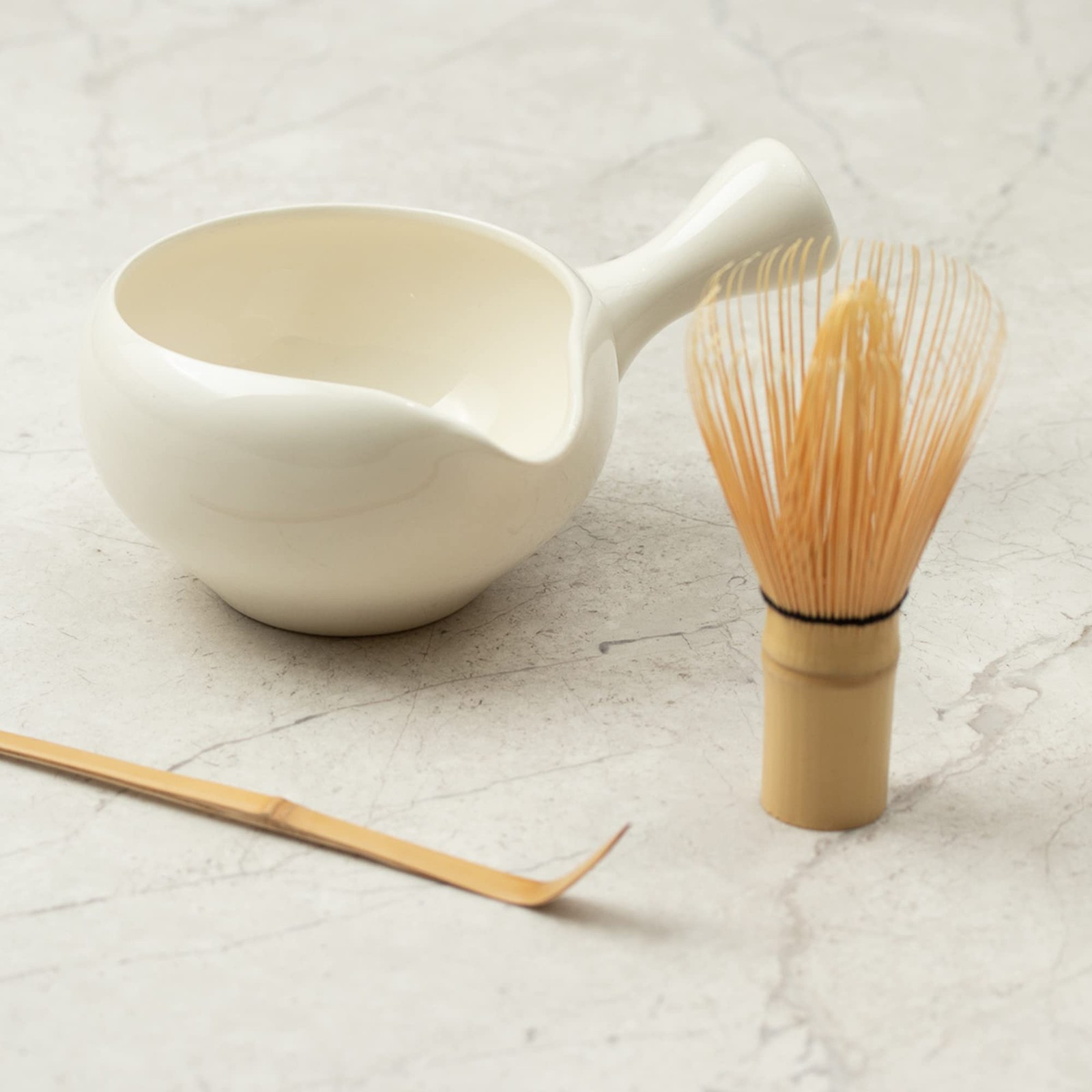 Bamboo Matcha Whisk, Chasen Tea Stirring Tool, Traditional Kit, Beige