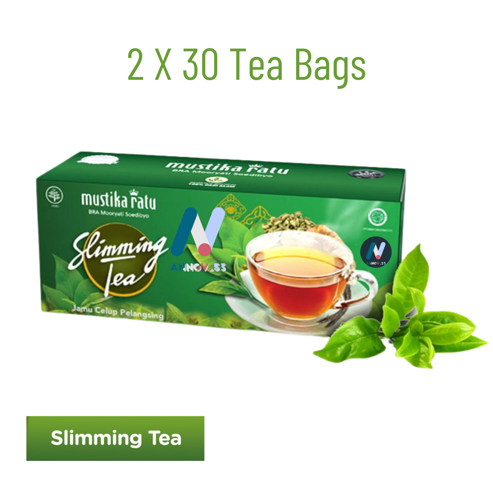 MUSTIKA RATU Slim Herbal Green Tea Antioxidant Weight Loss Diet Fat Burner 2Pax