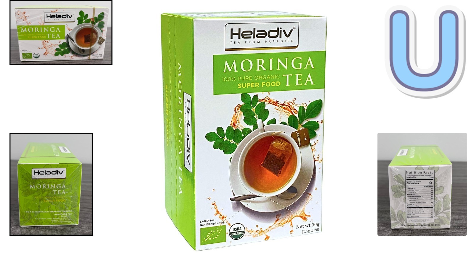 Caffeine-Free Organic Moringa Tea – 20 Count for Natural Wellness & Weight Loss
