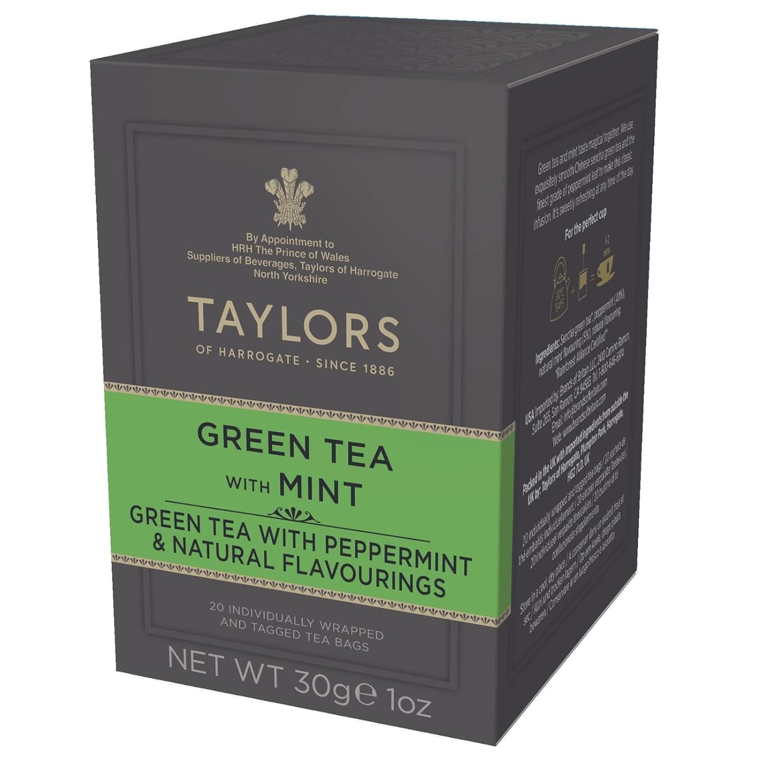 Sustainable Green Tea with Mint – 20 Bags Each in 6 Pack for Anytime Refreshment
