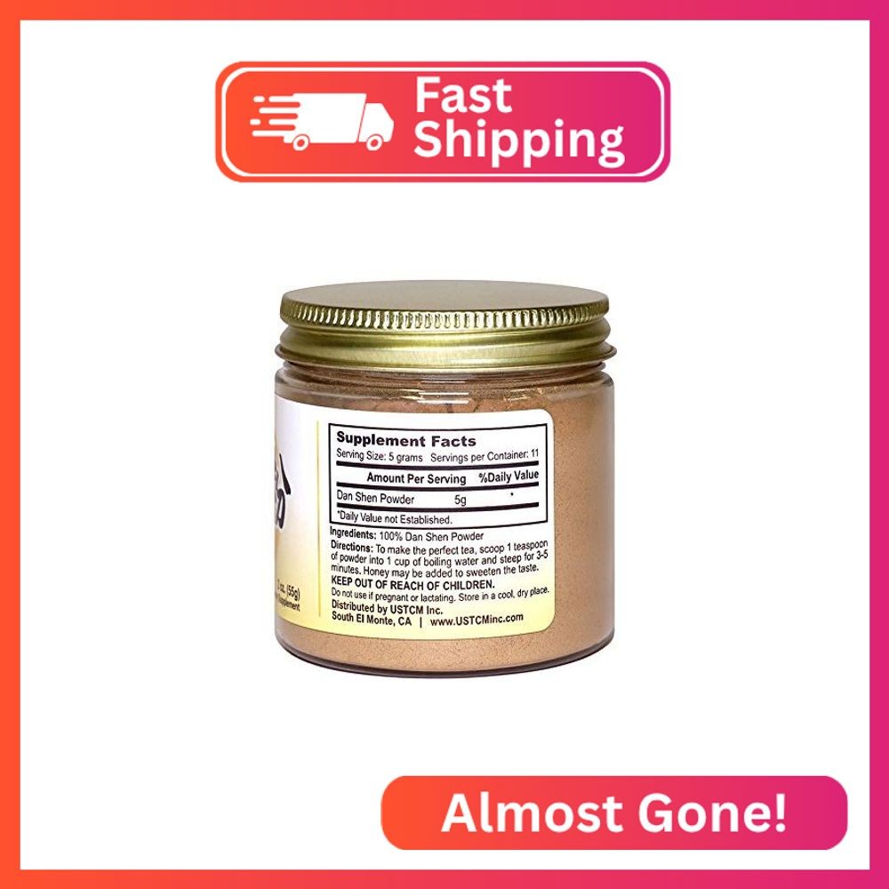 Dan Shen Powder Salvia Miltiorrhiza Powder Red Sage Root Powder 丹参粉 120mesh (2oz