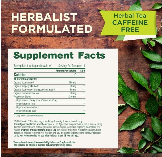 Traditional Medicinals Organic Throat Coat Tea 16 bags Best by 12/26