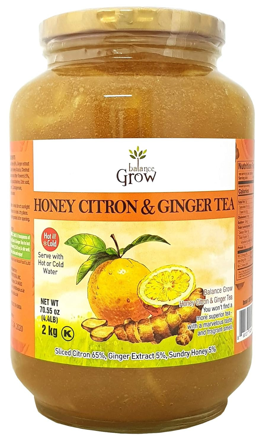 Honey Citron and Ginger Tea 70.55Oz (4.4 Lbs/2Kg) Pack of 1