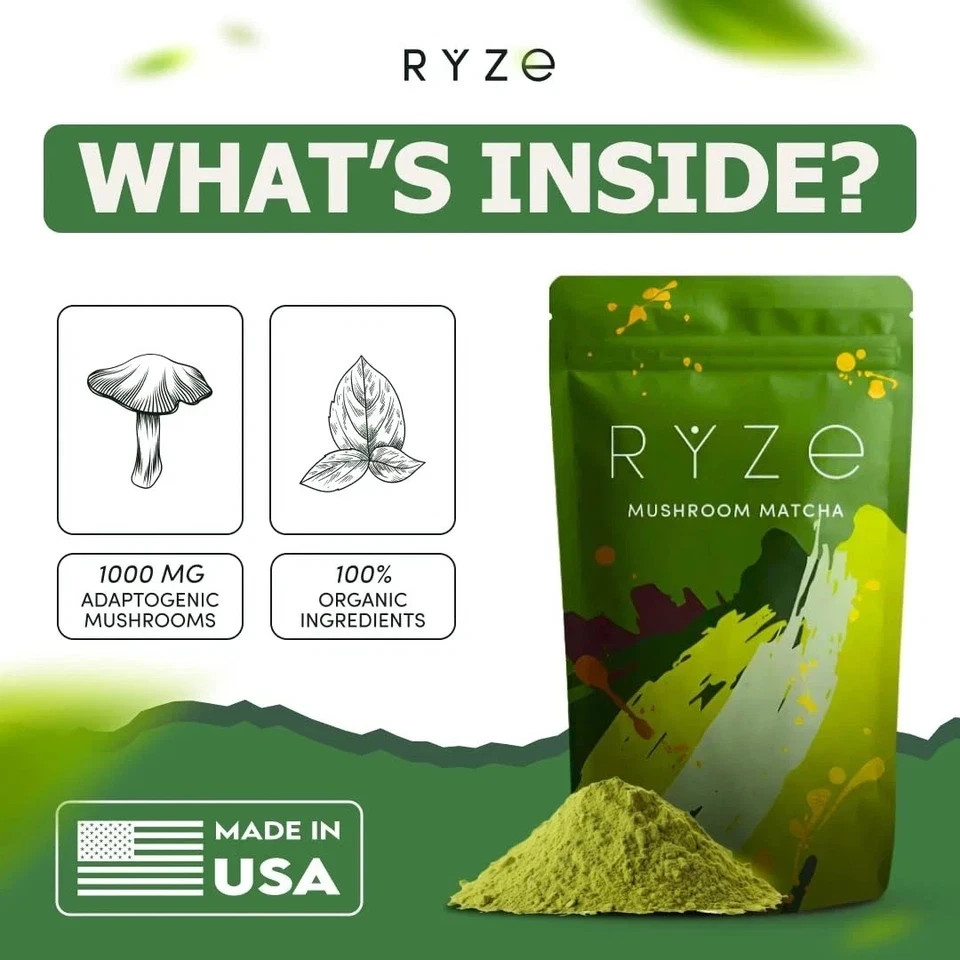 Ryze Matcha Green Tea Organic 30 Servings New Free Shipping