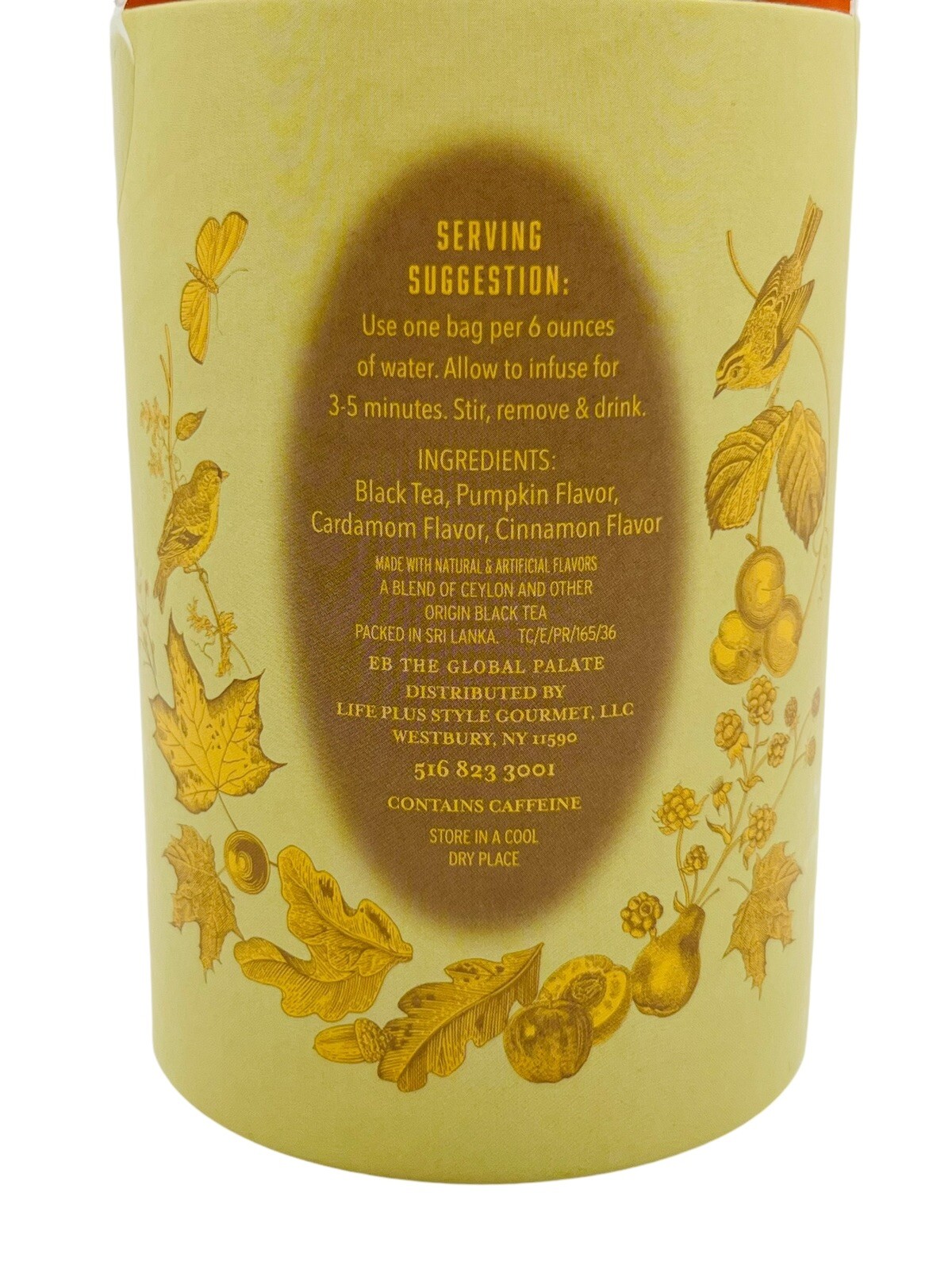 Harvest Home Pumpkin Black Tea with Cardamom & Cinnamon 50 Bags Seasonal Fall