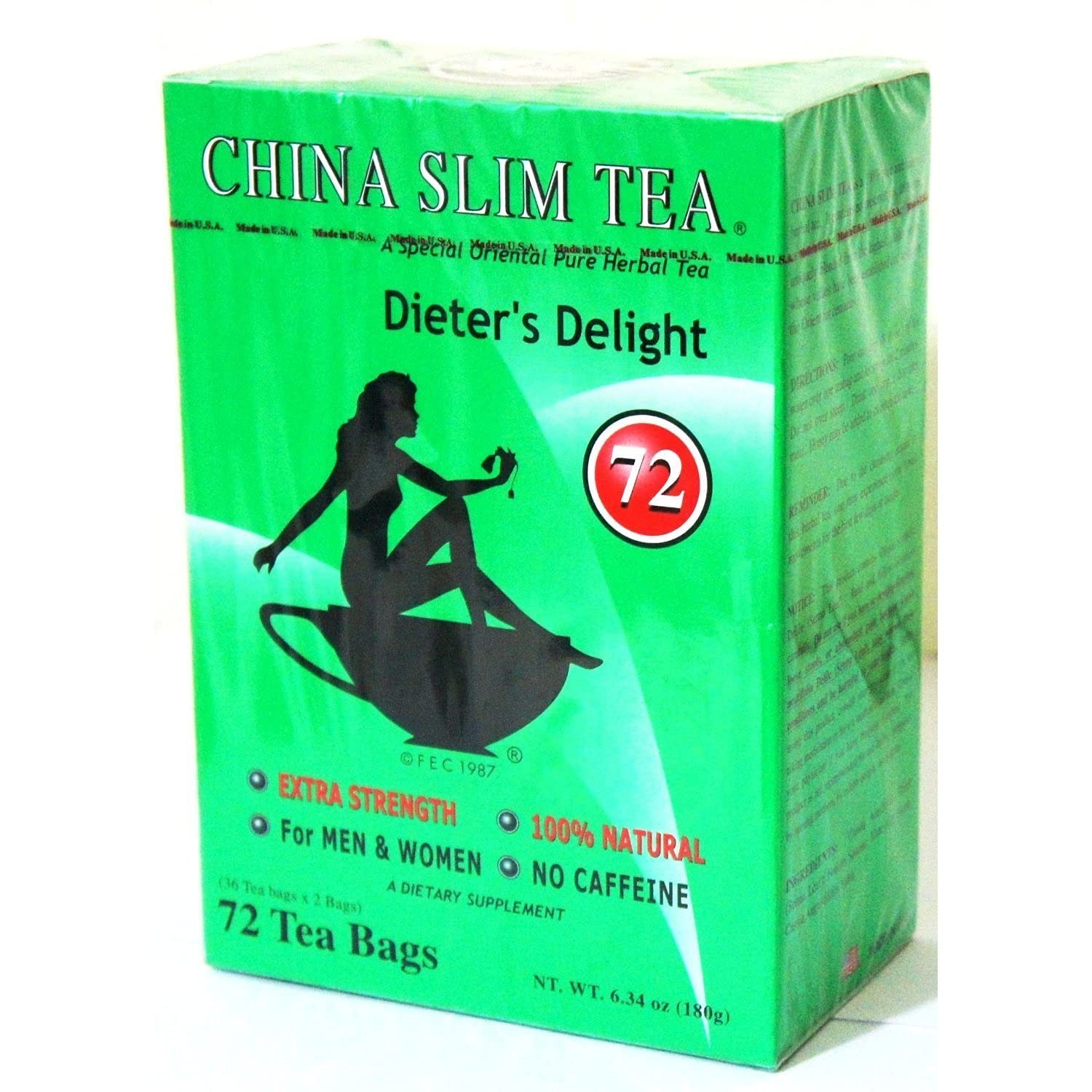 Dieter’s Delight 72 Tea Bags (NET WT 6.34 OZ (180 g) Made in USA