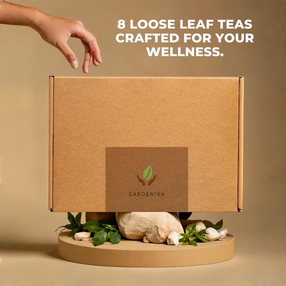 Gardenika Organic Loose Leaf Tea Sampler – 8 Pack, 1 LB – Herbal and Naturall…