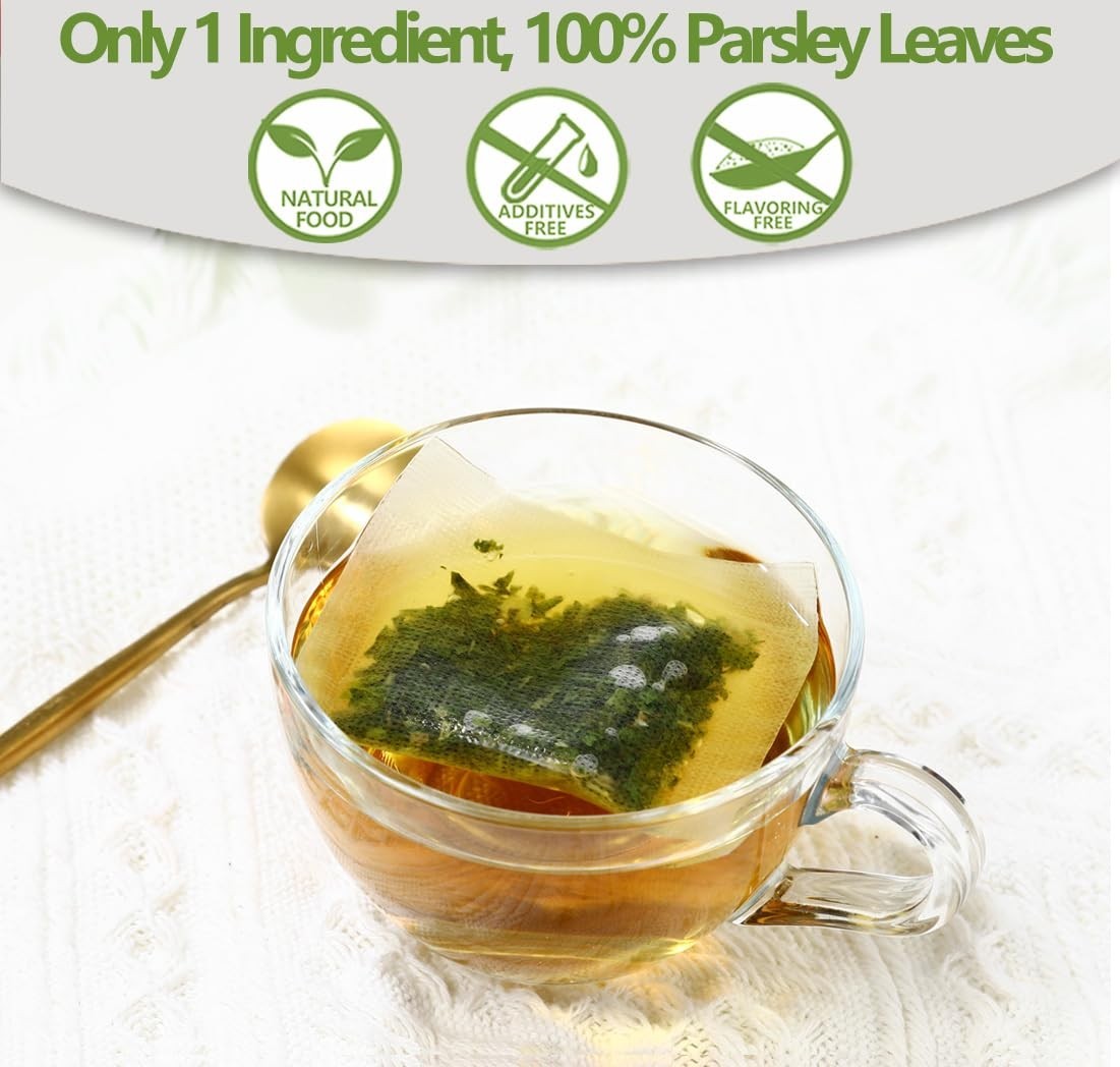 Premium 60 Parsley Tea Bags, Made with 100% Natural Parsley Leaves, Caffeine Fre