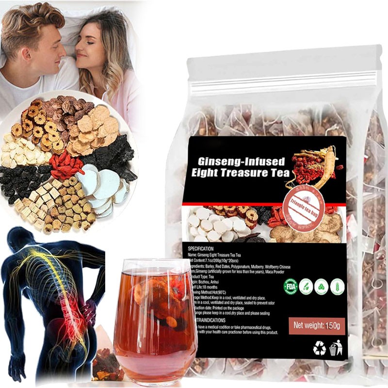 Ginseng-infused Eight Treasure Tea Kidney Ginseng Wolfberry Mulberry Health -USA