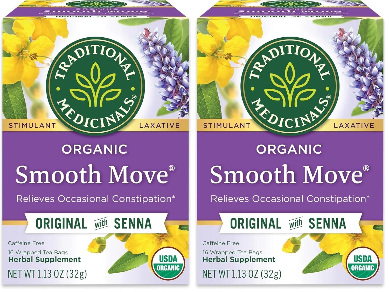 32 Count Organic Smooth Move Tea – Relieves Occasional Constipation Naturally