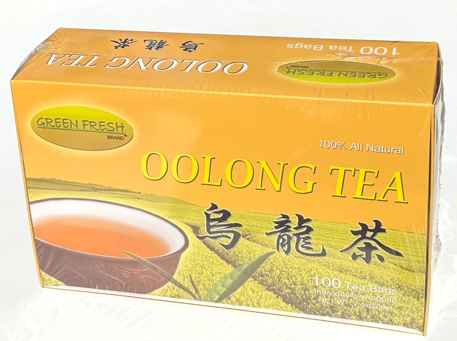 Green Fresh 100-Count Oolong Tea Bags 100% Natural Handpicked from Fujiang 7oz